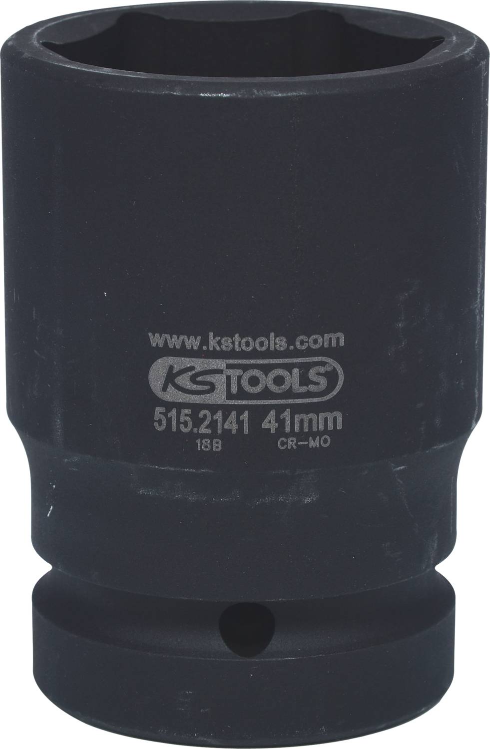 Un écrou à chocs robuste noir de KS Tools, portant l'inscription '41 mm', adapté pour les grandes vis ou écrous.