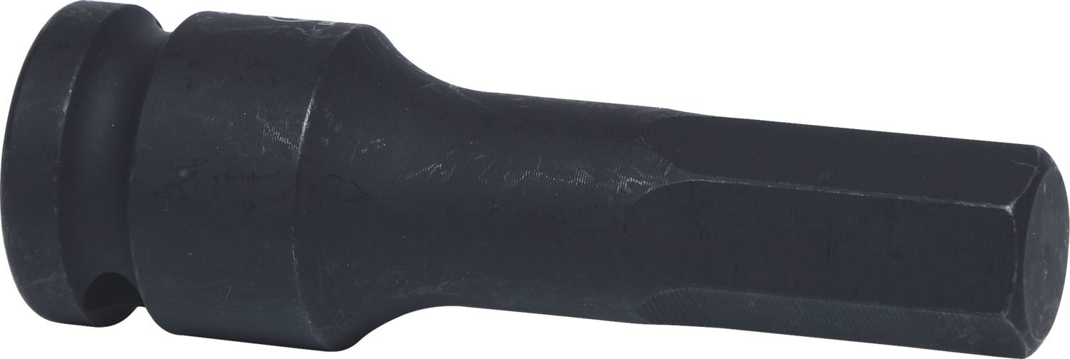 Un embout hexagonal en métal noir, adapté aux travaux de vissage sur des vis à tête hexagonale.