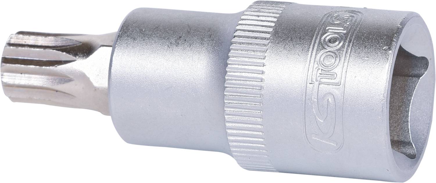 Écrou à tige argenté avec profil Torx et partie centrale rainurée pour une meilleure prise. Logo de la marque gravé sur le côté.