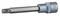 Embout Torx à tige longue, en métal, sur fond blanc. Principalement utilisé pour les vis à profil Torx.