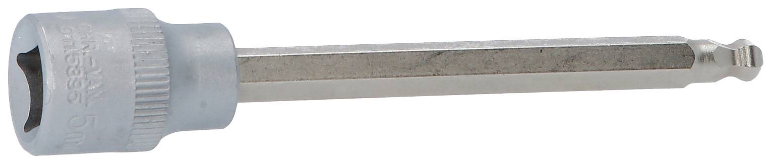 Embout en argent métallisé avec une poignée cylindrique, adapté pour être fixé sur un tournevis ou une clé à cliquet.