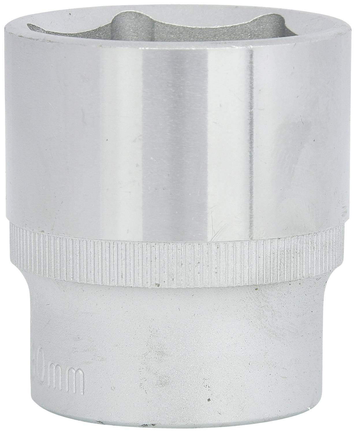 Clé à molette métallique de forme cylindrique, avec partie manche striée et surface lisse, destinée au desserrage des écrous et des vis.