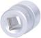 Une douille à clé en argent, cylindrique avec bord strié, adaptée aux entraînements carrés.