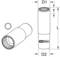 Deux dessins techniques d'une clé à pipe : à gauche en perspective, à droite vue latérale avec dimensions D1, D2, L, T et logo.
