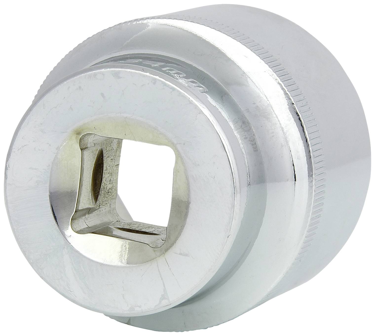 Capteur de came métallique avec ouverture carrée, surface brillante, adapté aux applications mécaniques.