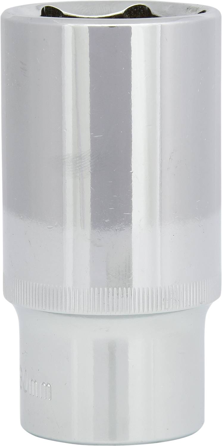 Écrou borgne métallique brillant, de forme cylindrique, utilisé pour le desserrage des vis.