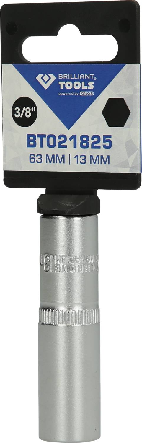 Clé à douille Brilliant Tools, 3/8 pouce, BT021825, 63 mm/13 mm.