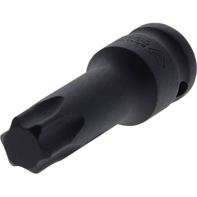 Un embout de tournevis noir avec un profil Torx en étoile, utilisé pour des applications de vissage spécifiques.