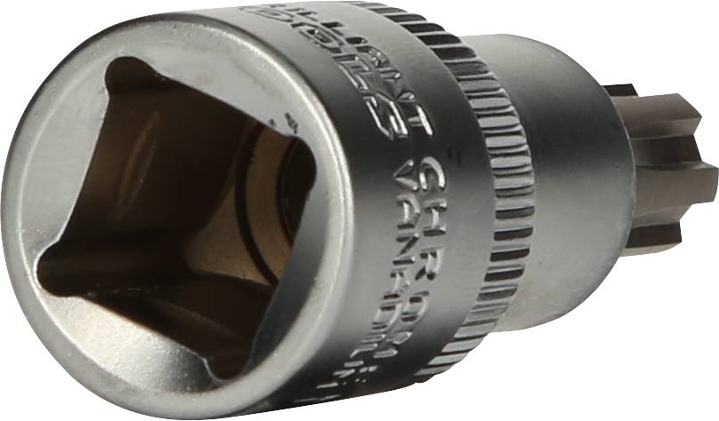 Embout à douille métallique à profil Torx, adapté pour les vis à tête Torx externe.