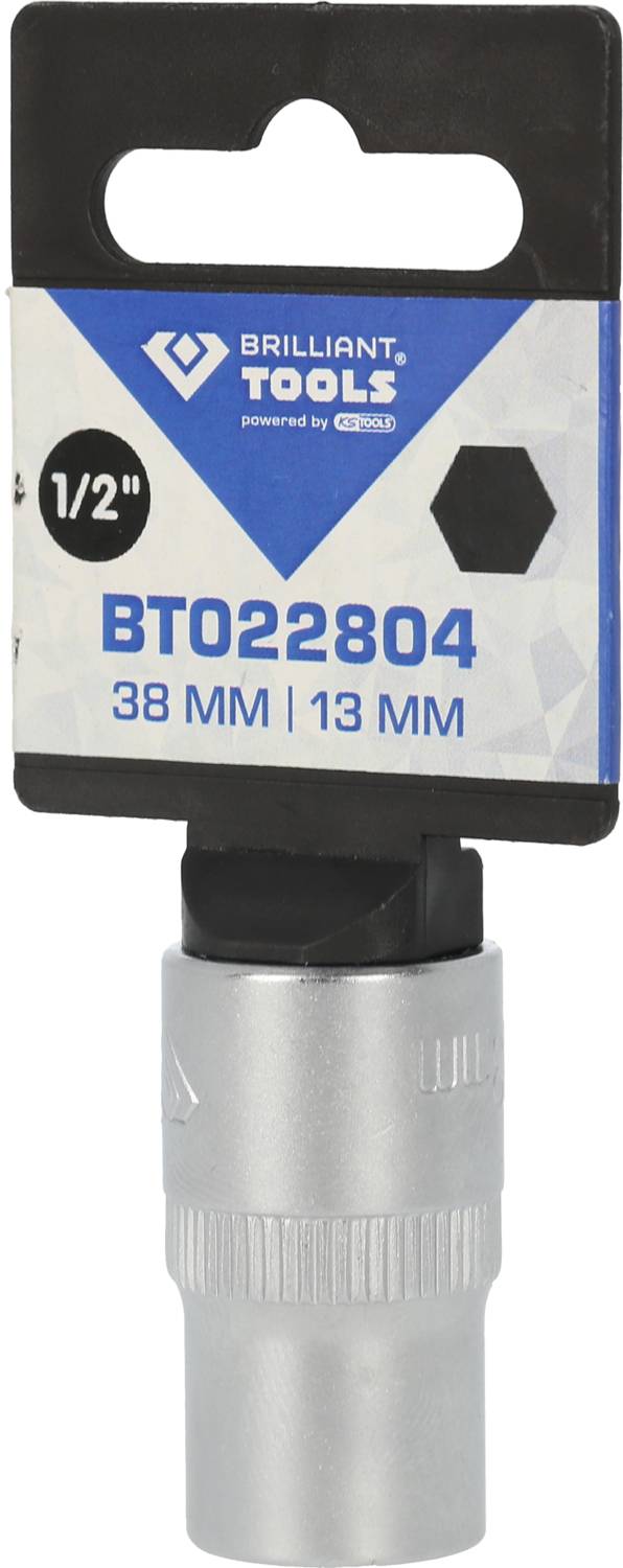Adaptateur de douille de Brilliant Tools, taille 1/2 pouce, 38 mm et 13 mm, avec numéro d'article BT022804.