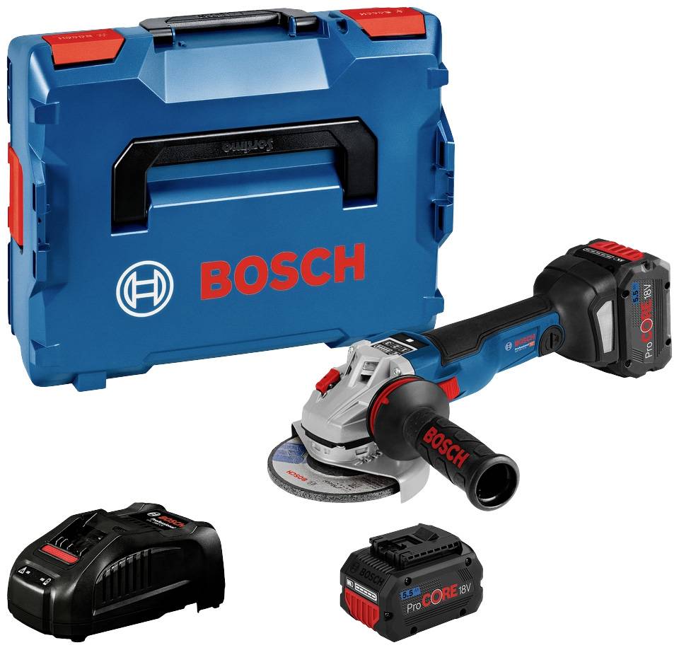 Meuleuse 18V GWS 18V-10 + 2 batteries 4Ah en coffret L-BOXX - BOSCH - 06019J4007