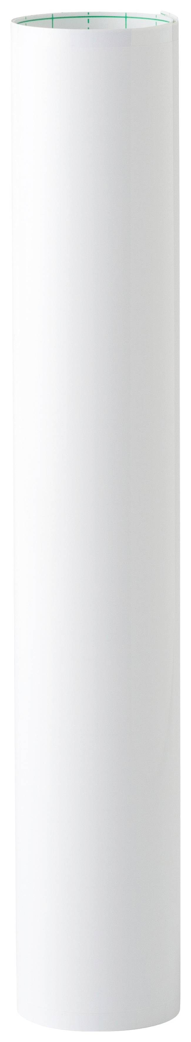 Un haut cylindre blanc et étroit est dressé verticalement.