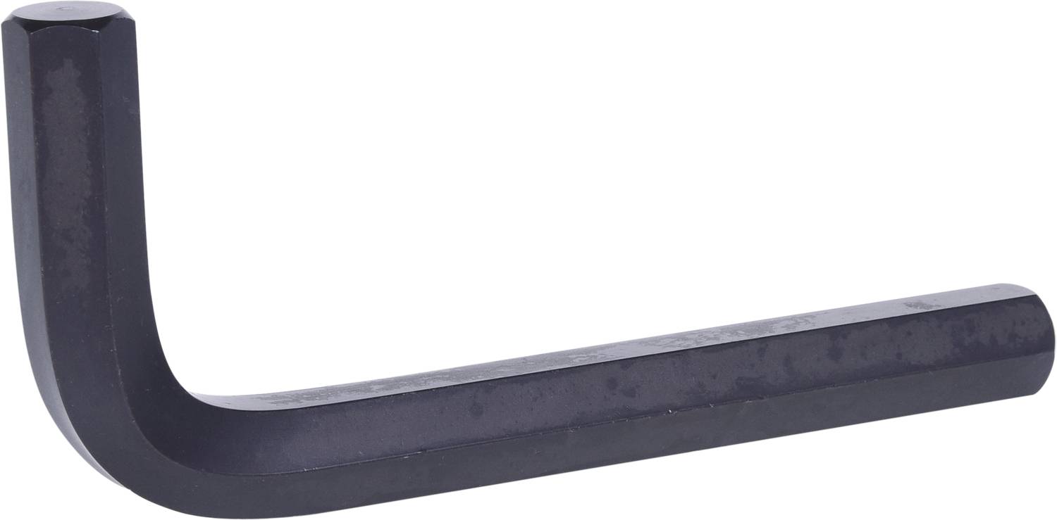 Une clé Allen en métal de forme L, fréquemment utilisée pour serrer ou desserrer des vis à six pans creux.