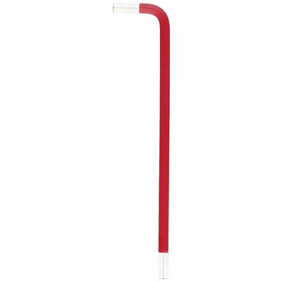 Clé Allen rouge en forme de L, avec une branche longue et une branche courte, sur fond blanc.