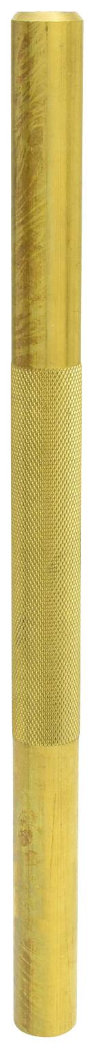 Cheville métallique dorée avec une partie centrale structurée. Surface brillante, forme cylindrique, adaptée aux applications de construction.