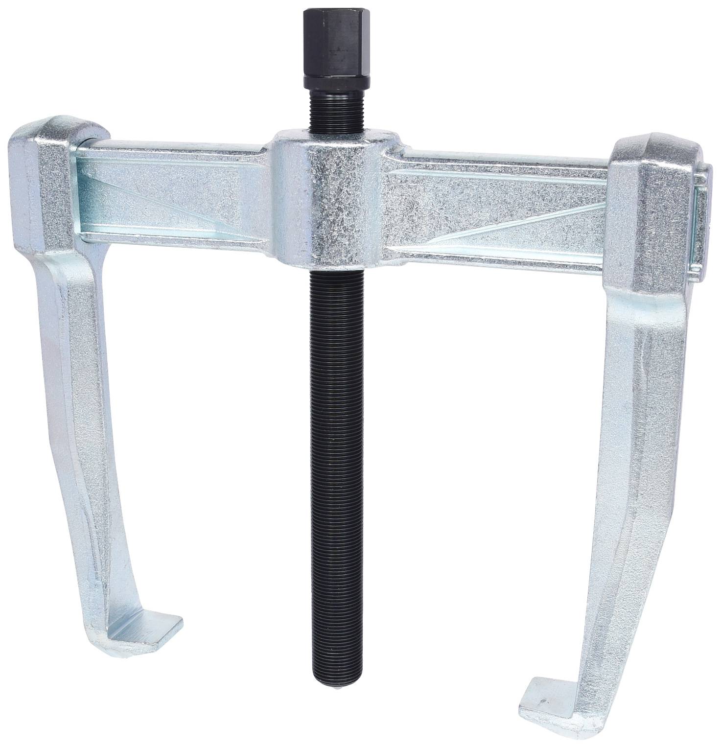 Un extracteur à trois pattes en métal avec filetage réglable, adapté pour le démontage de roulements ou de poulies sur des machines.