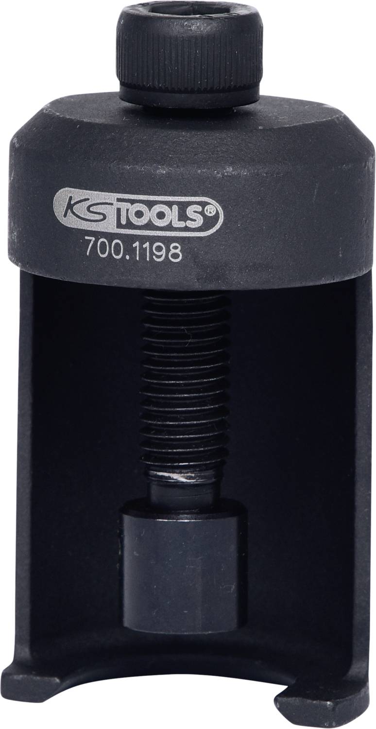 Extracteur noir à vis avec le logo KS Tools. Adapté pour le retrait de pièces solidaires. Utilisé dans les travaux de réparation et de maintenance.