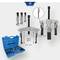 'Ensemble de 14 outils d'extraction dans un coffret bleu. Différentes tailles présentées pour diverses applications.'