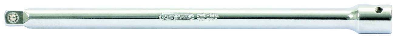 Une rallonge pour clé à cliquet, de couleur argentée, cylindrique avec une extrémité carrée permettant de se connecter à des outils.