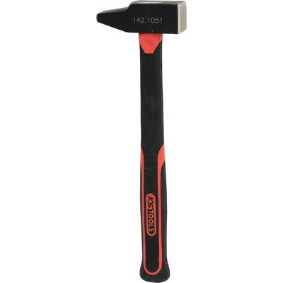 Un marteau noir avec un manche rouge sur lequel est inscrit 'KS Tools'. La face latérale porte la gravure '142.1051'.