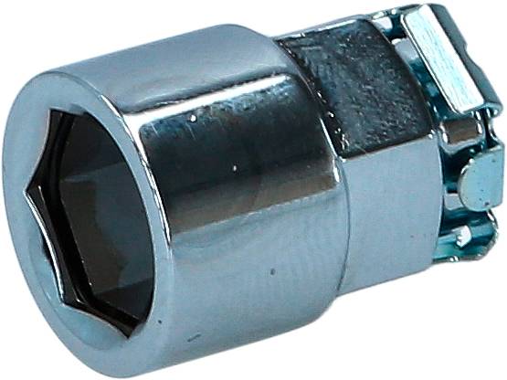 Embout de clé à douille hexagonale métallique, adapté aux travaux de vissage.