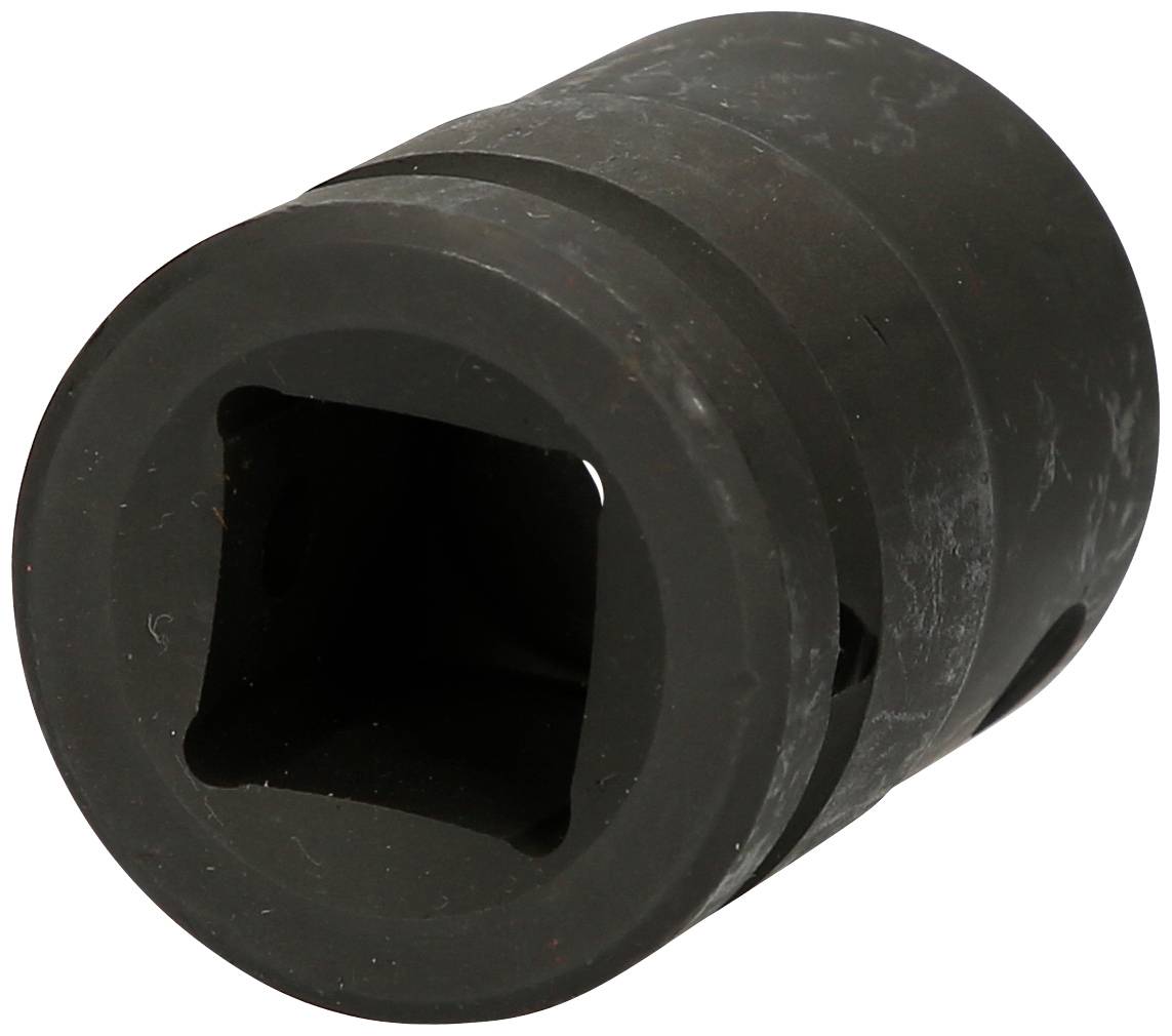 Adaptateur de tuyau noir avec ouverture carrée sur un côté, typiquement utilisé dans la construction mécanique ou la maintenance de véhicules.