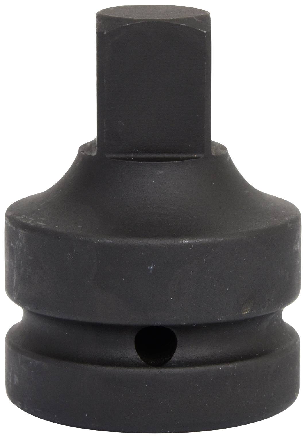 Adaptateur noir pour prises avec tête d'insertion carrée, adapté à diverses applications dans les environnements d'atelier.