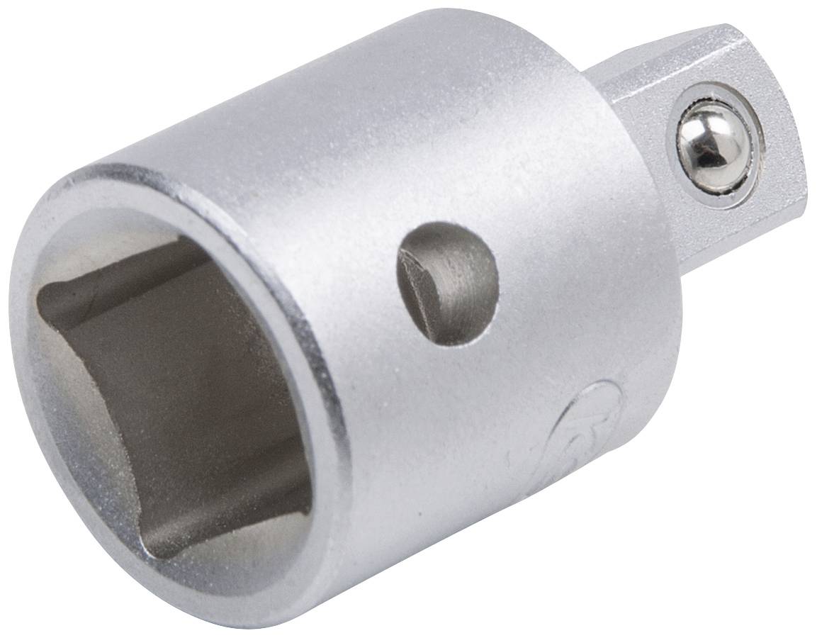 Adaptateur de clé à douille métallique de forme cylindrique avec ouverture carrée. Utilisé pour connecter différentes pièces d'outils.