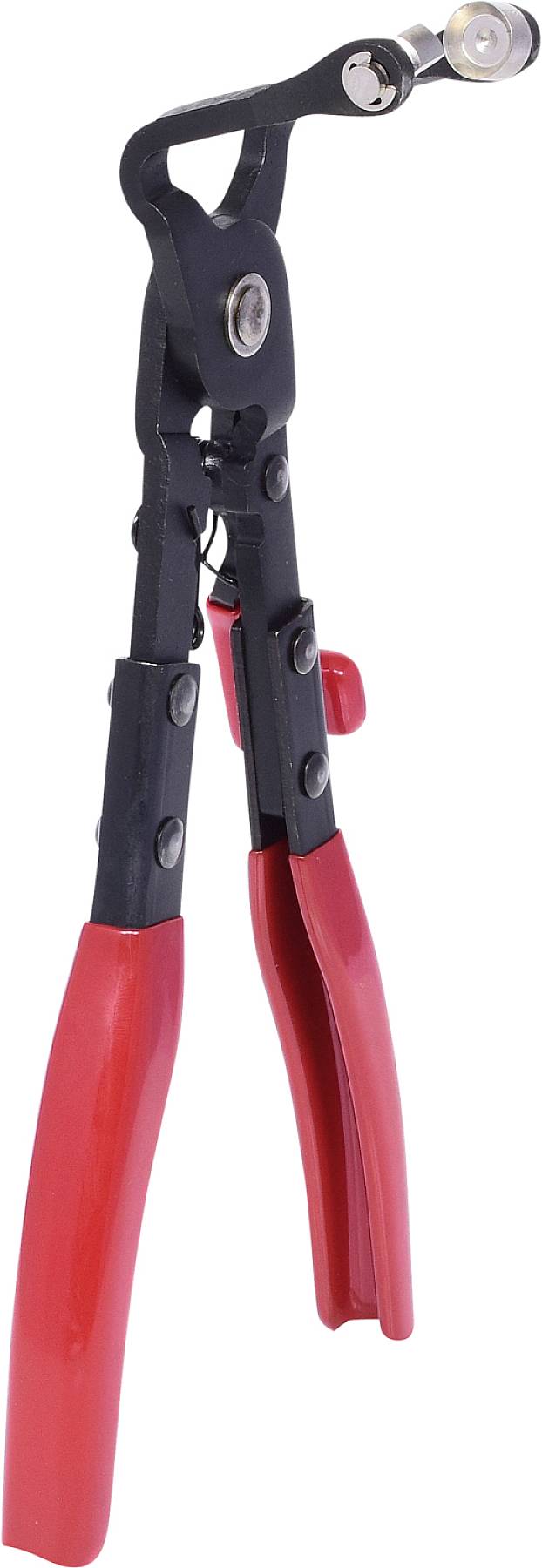 Coupe-tubes avec poignées rouges, utilisé pour couper précisément les tubes en cuivre ou en plastique dans les projets artisanaux et de construction.