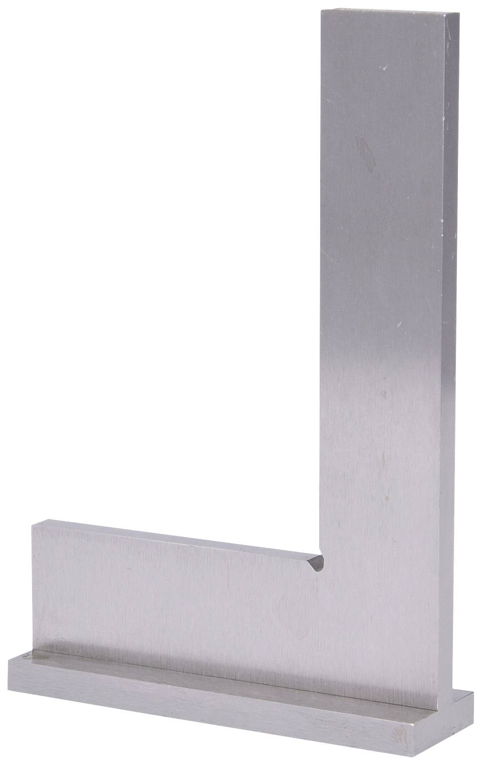 Équerre métallique en forme de L, utilisée pour mesurer et vérifier les angles droits, fabriquée en acier inoxydable sans marques d'échelle.
