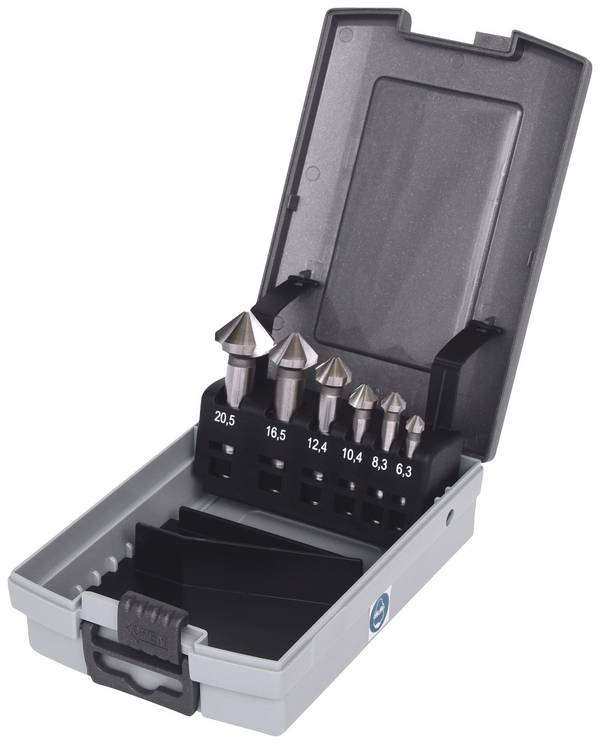 KS Tools 3360446 336.0446 Jeu de fraises coniques 6.3 mm, 8.3 mm, 10.4 mm, 12.4 mm acier tige cylindrique 1 pc(s)
