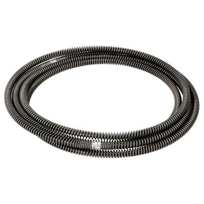 Un tuyau noir, flexible et enroulé, utilisé à des fins sanitaires ou de nettoyage.