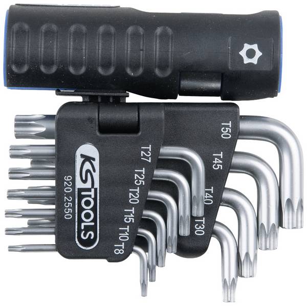 KS Tools 920.2550 TX Jeu de clés mâles coudées   TB 8, TB 10, TB 15, TB 20, TB 25, TB 27, TB 30, TB 40, TB 45, TB 50 10 pièces