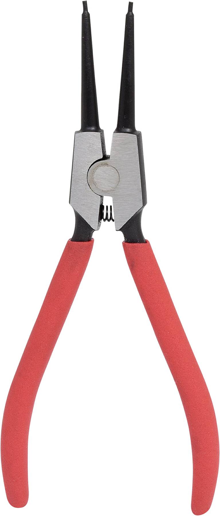 Pince coupante rouge à bec pointu avec tête noire, adaptée aux travaux précis en artisanat ou pour les réparations.