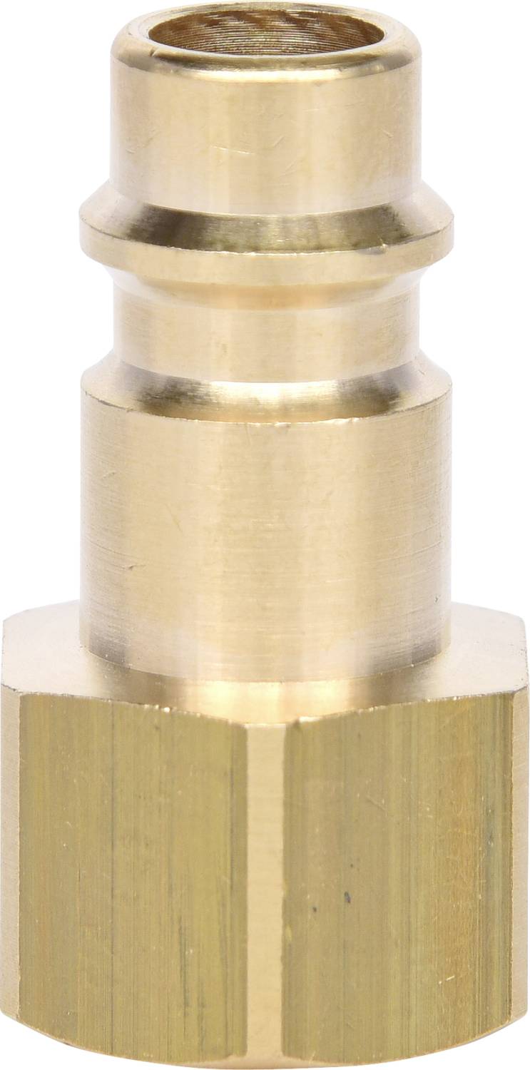 Connecteur de couleur laiton avec tige striée et extrémité large hexagonale. Utilisé pour les systèmes à air comprimé ou les connexions hydrauliques.