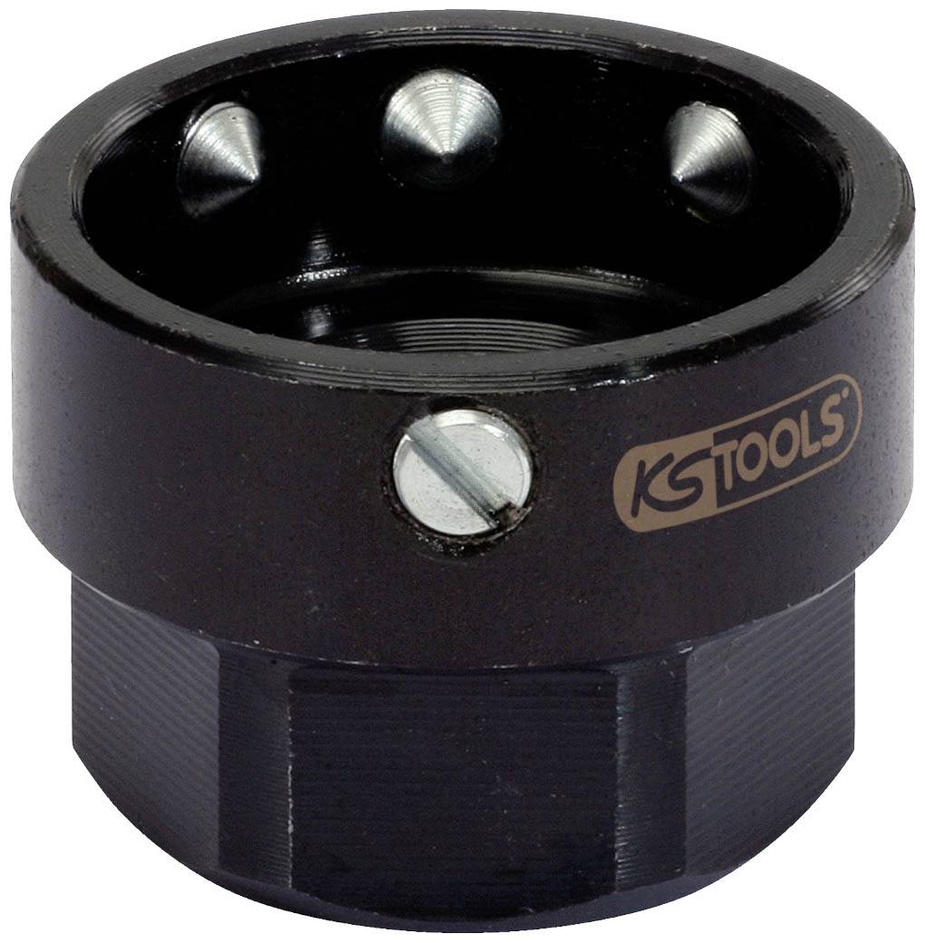 Un élément d'outil noir avec des vis et un embout hexagonal. Le logo 'KS TOOLS' est imprimé dessus.