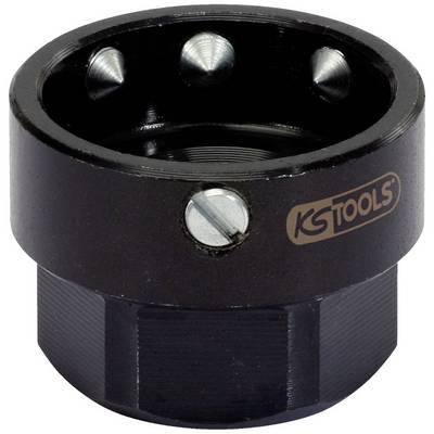 Clé noire pour filtre à huile de KS Tools, tête ronde avec trois angles arrondis et vis de démontage pour filtres à huile.