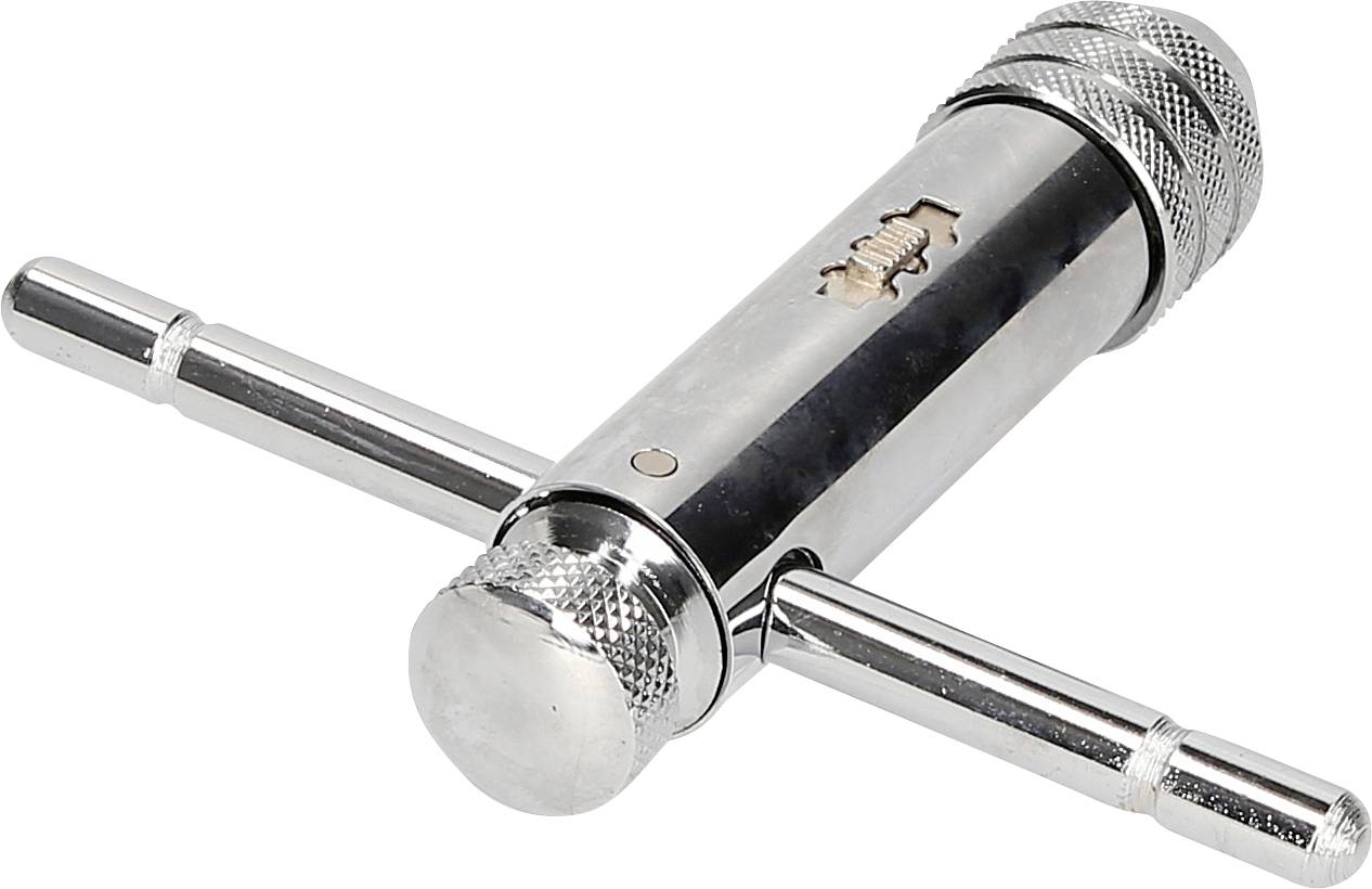 Une clé de mandrin en argent avec poignée en T, utilisée pour serrer les mandrins sur les machines-outils.