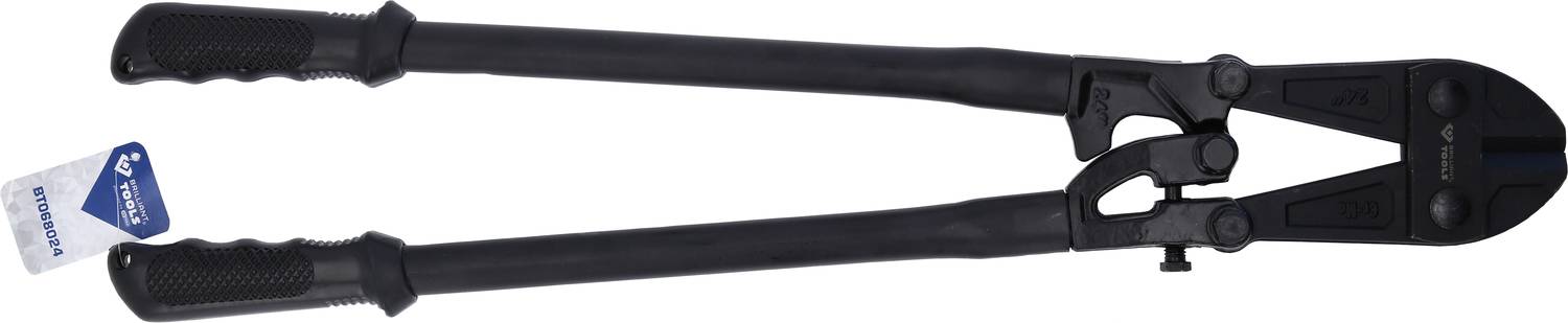 Coupe-boulons avec poignées et têtes noires, adapté pour couper les chaînes et les barres métalliques.