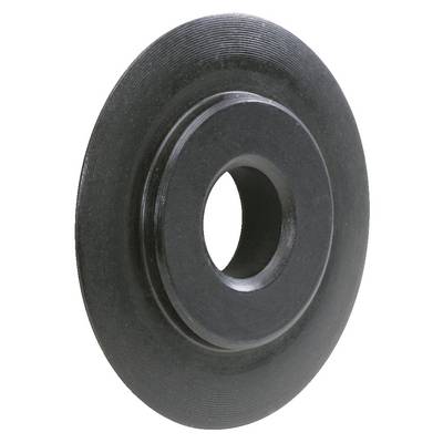 Un outil métallique unique, rond, avec un trou au centre, utilisé pour des travaux industriels de coupe ou de meulage.