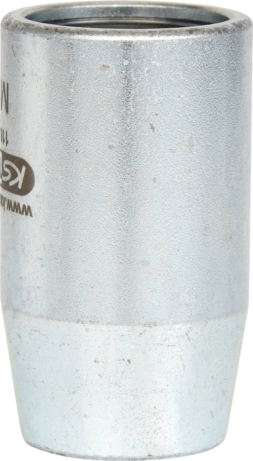 Manchette métallique, cylindrique, à surface mate argentée. Probablement un composant d'un outil ou d'une machine.