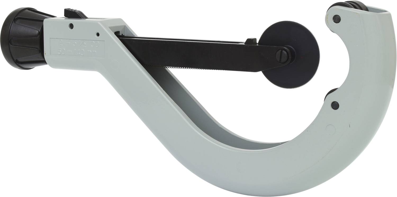 Un coupe-tube à une poignée et une roue rotative pour couper proprement les tuyaux.