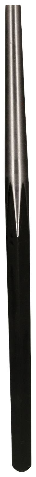 Un tube sombre, allongé, à la surface brillante avec un léger éclat sur le côté droit.