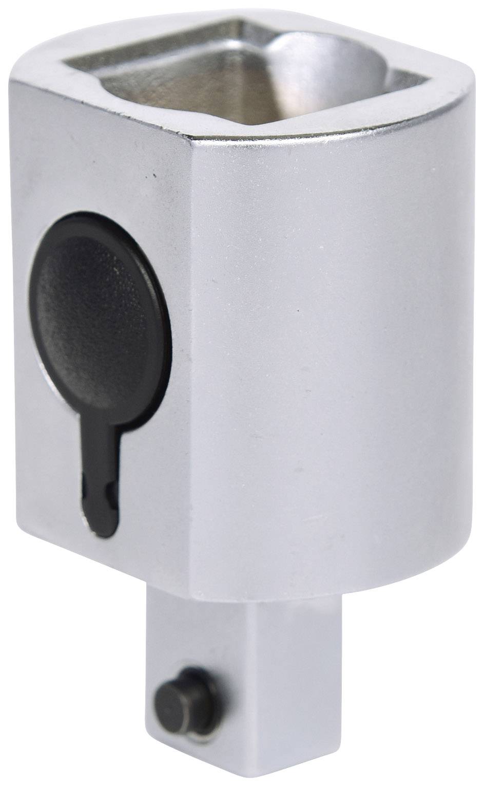 Adaptateur métallique avec ouverture carrée, adapté pour connecter des outils avec des tailles de connexion différentes.