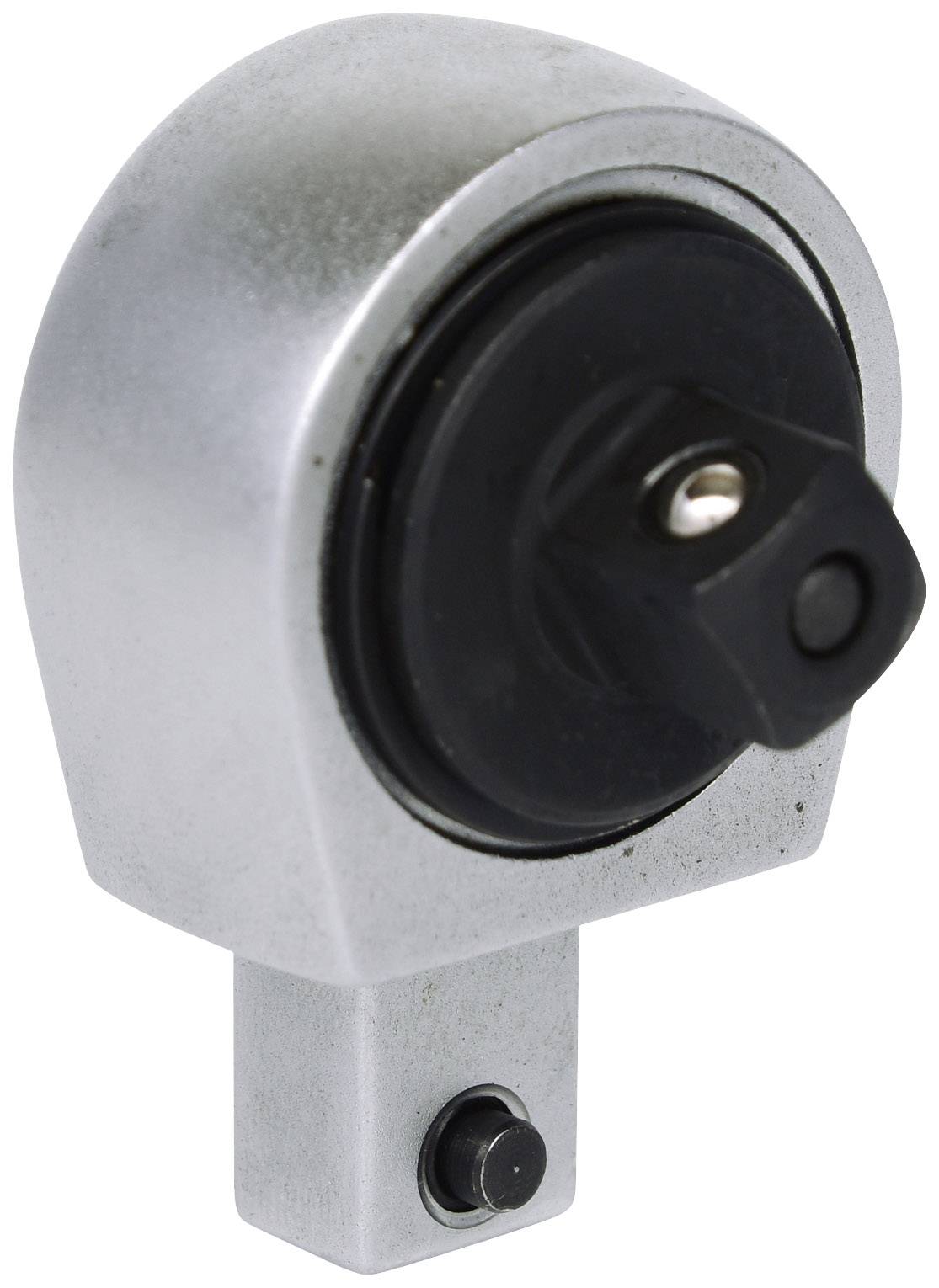 Un verrou de sécurité métallique avec un bouton rotatif noir, adapté aux connexions carrées à fiches.