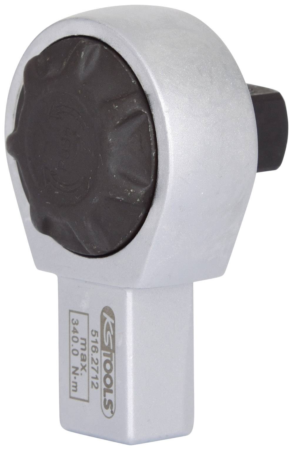 Un outil argenté avec un bouton rotatif noir, capable d'afficher des couples de serrage jusqu'à 340,0 Nm.