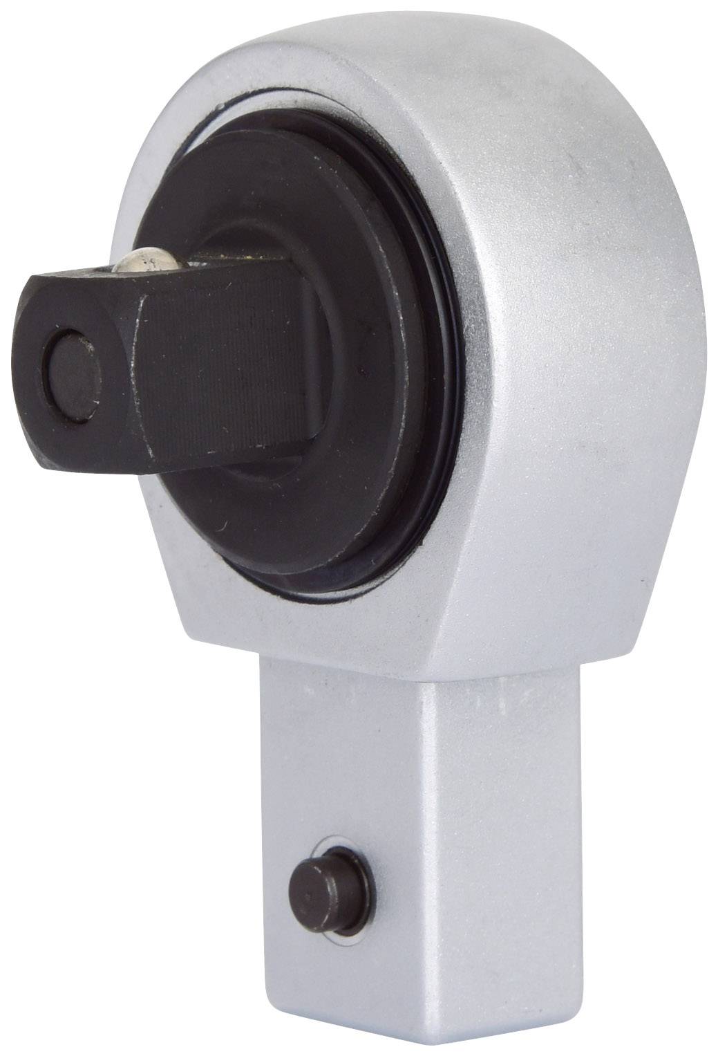 Une pièce mécanique cylindrique en argent avec un insert noir rond, adaptée à la fixation ou à la transmission de couple.