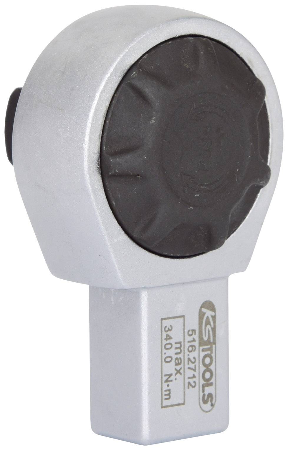 Un appareil de mesure de couple en argent avec une poignée noire, vue de côté. L'inscription indique une charge maximale de 340 Nm et la marque 'KS Tools'.