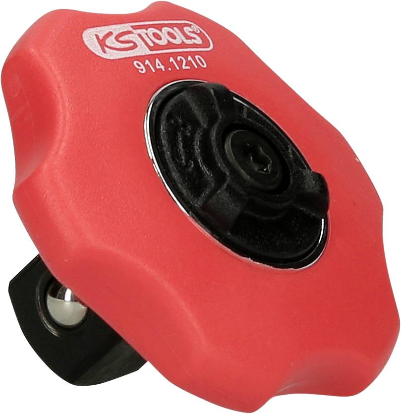 Outil rouge avec mécanisme intérieur noir, portant l'inscription 'KS Tools 914.1210'. Probablement utilisé pour desserrer ou serrer des vis.