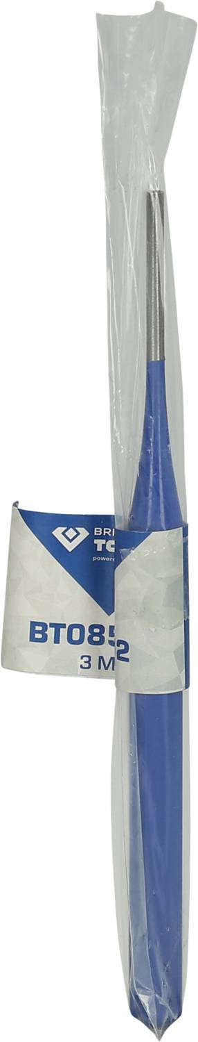 Une poignée bleue dans un emballage en plastique, portant l'inscription 'BTO852 3M2' en lettres blanches.